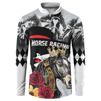 Personalized Horse Racing Button Sweatshirt Derby Lady Triple Flowers