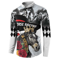 Personalized Horse Racing Button Sweatshirt Derby Lady Triple Flowers
