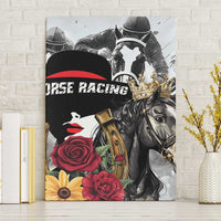 Horse Racing Canvas Wall Art Derby Lady Triple Flowers