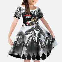 Personalized Horse Racing Family Matching Long Sleeve Bodycon Dress and Hawaiian Shirt Derby Lady Triple Flowers