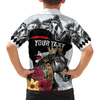 Personalized Horse Racing Family Matching Puletasi and Hawaiian Shirt Derby Lady Triple Flowers