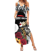 Personalized Horse Racing Family Matching Summer Maxi Dress and Hawaiian Shirt Derby Lady Triple Flowers