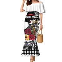 Personalized Horse Racing Mermaid Dress Derby Lady Triple Flowers