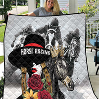 Horse Racing Quilt Derby Lady Triple Flowers