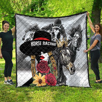 Horse Racing Quilt Derby Lady Triple Flowers
