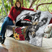 Horse Racing Quilt Derby Lady Triple Flowers