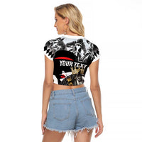 Personalized Horse Racing Raglan Cropped T Shirt Derby Lady Triple Flowers