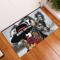 Horse Racing Rubber Doormat Derby Lady Triple Flowers