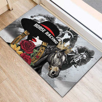 Horse Racing Rubber Doormat Derby Lady Triple Flowers
