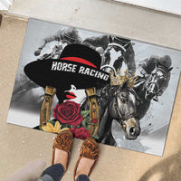 Horse Racing Rubber Doormat Derby Lady Triple Flowers