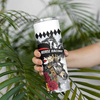 Personalized Horse Racing Skinny Tumbler Derby Lady Triple Flowers