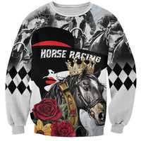 Personalized Horse Racing Sweatshirt Derby Lady Triple Flowers