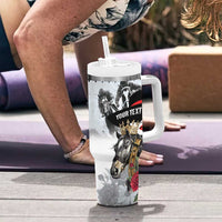 Personalized Horse Racing Tumbler With Handle Derby Lady Triple Flowers