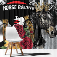 Horse Racing Window Curtain Derby Lady Triple Flowers
