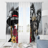 Horse Racing Window Curtain Derby Lady Triple Flowers