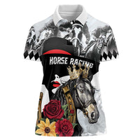 Personalized Horse Racing Women Polo Shirt Derby Lady Triple Flowers