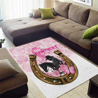 Kentucky Survivors Area Rug Horse Derby Lady Pink Roses
