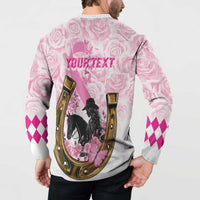 Personalized Kentucky Survivors Button Sweatshirt Horse Derby Lady Pink Roses