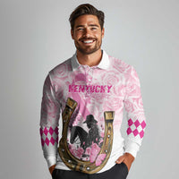 Personalized Kentucky Survivors Long Sleeve Polo Shirt Horse Derby Lady Pink Roses