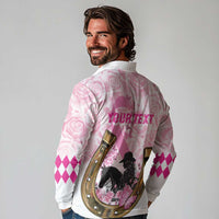 Personalized Kentucky Survivors Long Sleeve Polo Shirt Horse Derby Lady Pink Roses