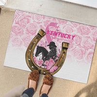 Kentucky Survivors Rubber Doormat Horse Derby Lady Pink Roses