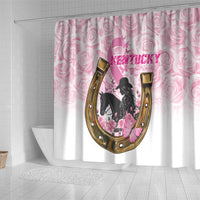 Kentucky Survivors Shower Curtain Horse Derby Lady Pink Roses