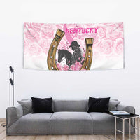 Kentucky Survivors Tapestry Horse Derby Lady Pink Roses