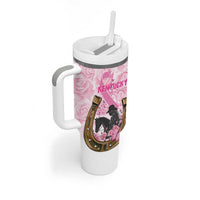 Personalized Kentucky Survivors Tumbler With Handle Horse Derby Lady Pink Roses