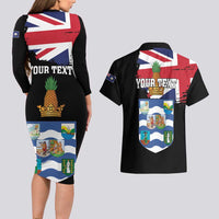 Personalised Bonaire Couples Matching Long Sleeve Bodycon Dress and Hawaiian Shirt Boneiru Coat of Arms