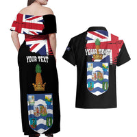 Personalised Bonaire Couples Matching Off Shoulder Maxi Dress and Hawaiian Shirt Boneiru Coat of Arms