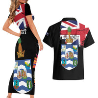 Personalised Bonaire Couples Matching Short Sleeve Bodycon Dress and Hawaiian Shirt Boneiru Coat of Arms