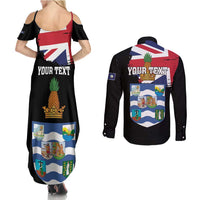 Personalised Bonaire Couples Matching Summer Maxi Dress and Long Sleeve Button Shirt Boneiru Coat of Arms