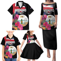 Personalised Bonaire Family Matching Puletasi and Hawaiian Shirt Boneiru Coat of Arms