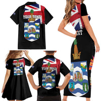 Personalised Bonaire Family Matching Short Sleeve Bodycon Dress and Hawaiian Shirt Boneiru Coat of Arms