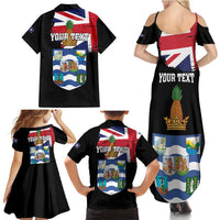 Personalised Bonaire Family Matching Summer Maxi Dress and Hawaiian Shirt Boneiru Coat of Arms