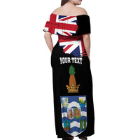 Personalised Bonaire Off Shoulder Maxi Dress Boneiru Coat of Arms