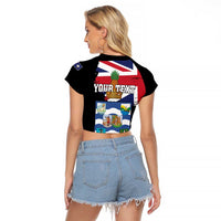 Personalised Bonaire Raglan Cropped T Shirt Boneiru Coat of Arms