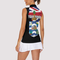 Personalised Bonaire Women Sleeveless Polo Shirt Boneiru Coat of Arms