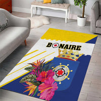 British Leeward Islands Area Rug Tropical Flower Grunge Style