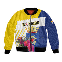Personalised British Leeward Islands Bomber Jacket Tropical Flower Grunge Style