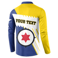 Personalised British Leeward Islands Button Sweatshirt Tropical Flower Grunge Style