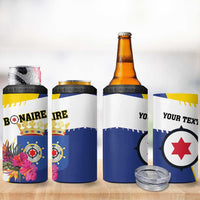 Personalised British Leeward Islands 4 in 1 Can Cooler Tumbler Tropical Flower Grunge Style