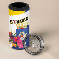 Personalised British Leeward Islands 4 in 1 Can Cooler Tumbler Tropical Flower Grunge Style