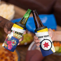 Personalised British Leeward Islands 4 in 1 Can Cooler Tumbler Tropical Flower Grunge Style