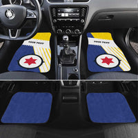 British Leeward Islands Car Mats Tropical Flower Grunge Style