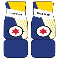 British Leeward Islands Car Mats Tropical Flower Grunge Style