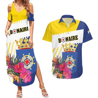 Personalised British Leeward Islands Couples Matching Summer Maxi Dress and Hawaiian Shirt Tropical Flower Grunge Style