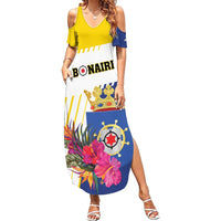 Personalised British Leeward Islands Family Matching Summer Maxi Dress and Hawaiian Shirt Tropical Flower Grunge Style