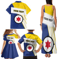 Personalised British Leeward Islands Family Matching Tank Maxi Dress and Hawaiian Shirt Tropical Flower Grunge Style