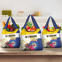 British Leeward Islands Grocery Bag Tropical Flower Grunge Style